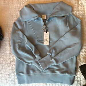 Barley Vine Half-Zip - S - Dusty Blue